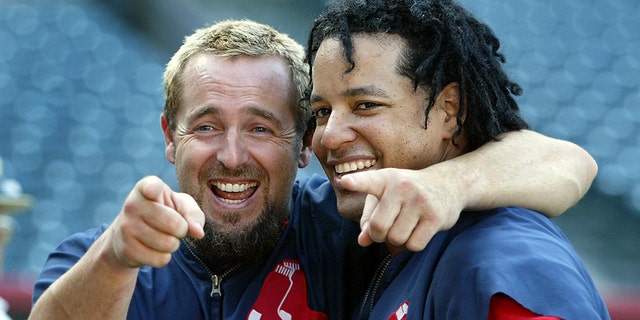 Kevin Millar, left, of the Red Sox, with teammate Manny Ramirez. 