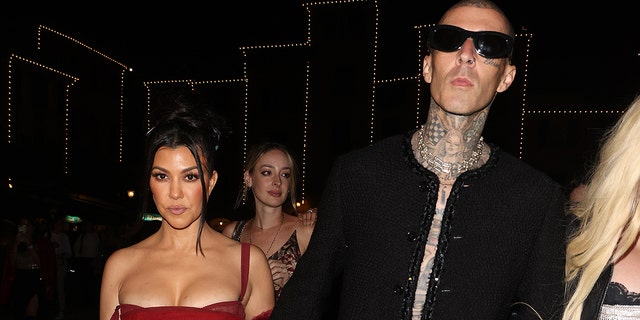 Kourtney Kardashian and Travis Barker are seen out in Portofino, Italy on May 20, 2022. The pair is reportedly marrying in the region at Castello Brown castle.