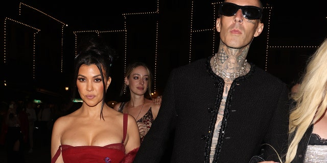 Kourtney Kardashian and Travis Barker are seen out in Portofino, Italy on May 20, 2022. The pair is reportedly marrying in the region at Castello Brown castle.