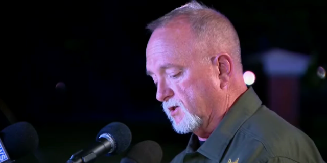 Sergeant Dan Goodwin with the Rutherford County Sheriff's Office gives an update after two people were shot following a high school graduation in Murfreesboro, Tennessee.