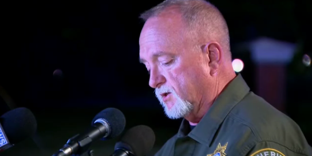 Sergeant Dan Goodwin with the Rutherford County Sheriff's Office gives an update after two people were shot following a high school graduation in Murfreesboro, Tennessee.
