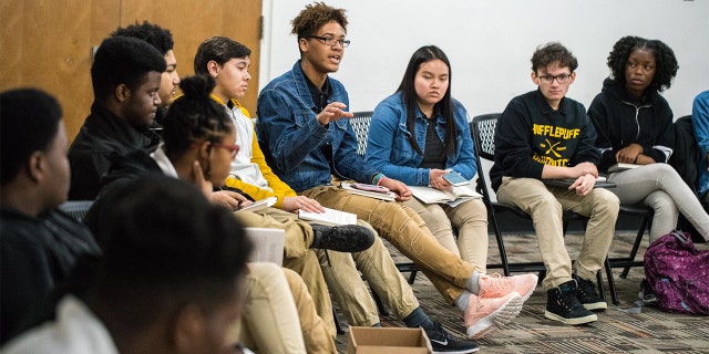 Teens interact at a Prince George's County Memorial Library System event in Maryland.