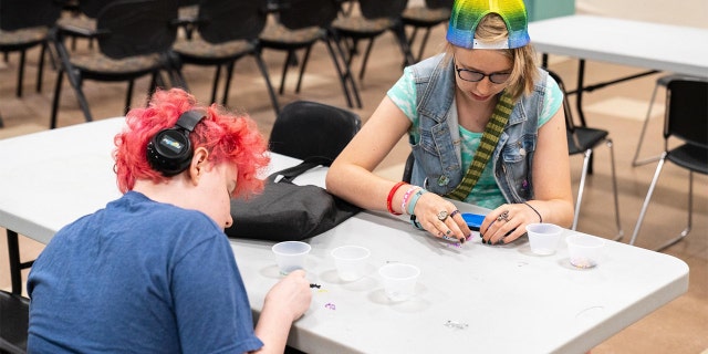 Teens participate in a library event held by the Prince George's County Memorial Library System in Maryland.