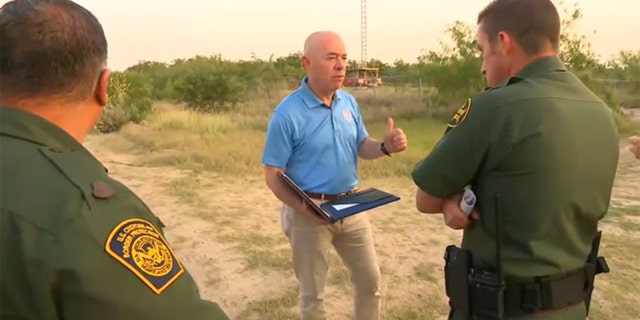 Homeland Security Secretary Alejandro Mayorcas visits the southern border of the United States.
