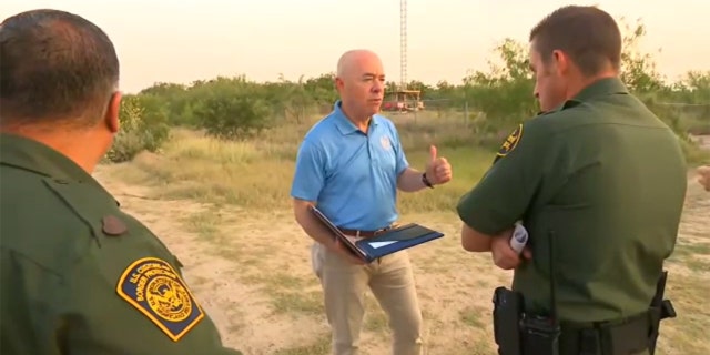 Homeland Security Secretary Alejandro Mayorcas visits the southern border of the United States.