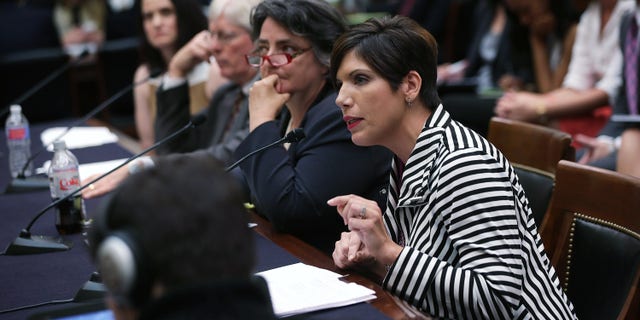 Pro-life activists Gianna Jessen (L) and Melissa Ohden (R), General Counsel for National Right to Life James Bopp (2nd L) and Director and Senior Fellow in the Program for the Study of Reproductive Justice in Yale Law School's Information Society Project Priscilla Smith (3rd L) testify during a hearing before the House Judiciary Committee September 9, 2015 on Capitol Hill in Washington, D.C.
