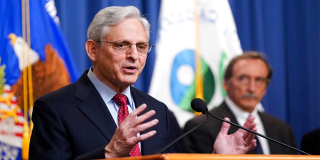 Attorney General Merrick Garland speaks at a news conference May 5, 2022, at the Department of Justice in Washington.