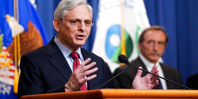 Attorney General Merrick Garland speaks at a news conference May 5, 2022, at the Department of Justice in Washington.