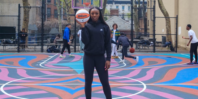 WNBA star Michaela Onyen was giving back to the New York community with a new season on the horizon 4 Michaela Onyenwere