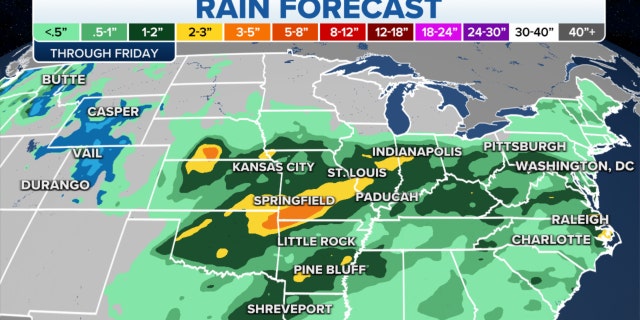 Mississippi Valley rain forecast