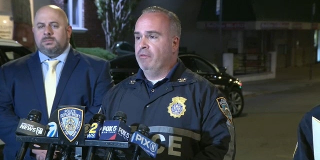 NYPD Inspector Mark Molinari addresses reporters where an EMT was shot inside an ambulance.