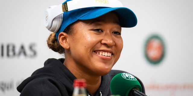 Naomi Osaka of Japan talks to the press during Media Day on Qualifying Day 5 of Roland Garros on May 20, 2022 in Paris, France.