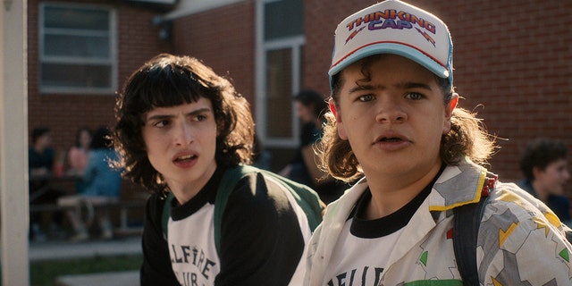 From left to right, Finn Wolfhard as Mike Wheeler and Gaten Matarazzo as Dustin Henderson in ‘Stranger Things.’