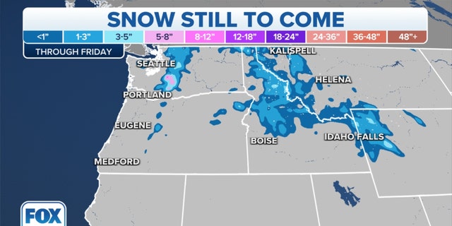 Snow forecast for the Northwest