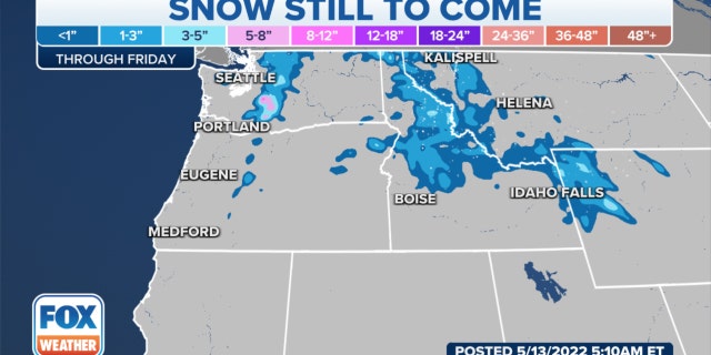 Snow forecast for the Northwest