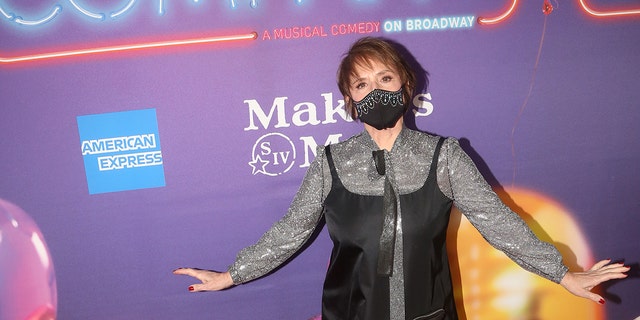 Patti LuPone poses at the opening night for Stephen Sondheim's "Company" on Broadway at The Bernard B. Jacobs Theatre on December 9, 2021, in New York City.