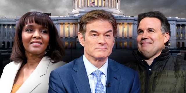 Pennsylvania GOP Senate candidates Kathy Barnette, Mehmet Oz, David McCormick.