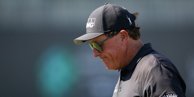 Phil Mickelson during a practice round prior to the PIF Saudi International on Feb. 1, 2022, in Al Murooj, Saudi Arabia.