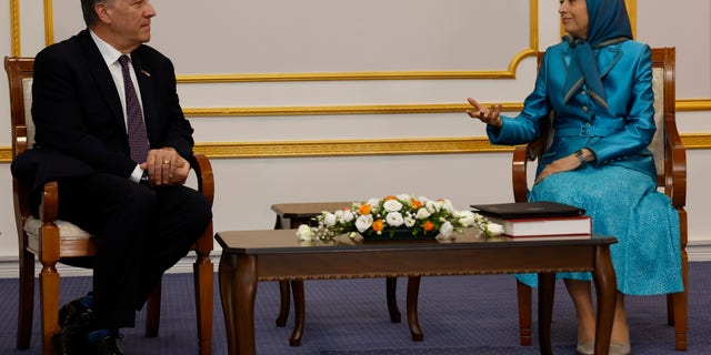 On a trip to Albania, former Secretary of State Michael Pompeo meets with Maryam Rajavi. Rajavi leads the MEK, an Iranian opposition group in exile. 