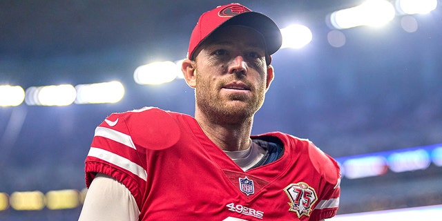 San Francisco 49ers kicker Robbie Gould celebrates with fans after an NFC wild-card game against the Dallas Cowboys Jan. 16, 2022, in Arlington, Texas.