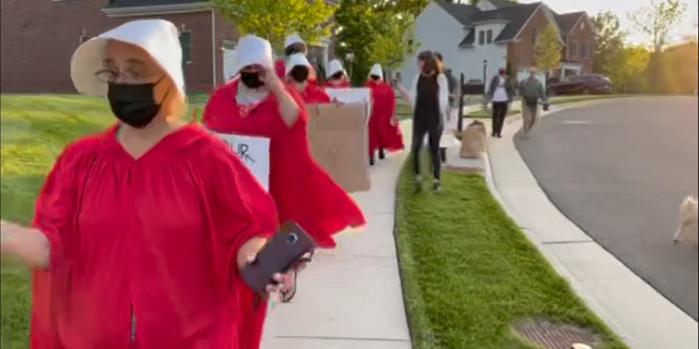Pro-abortion protesters outside home of Justice Amy Coney Barrett