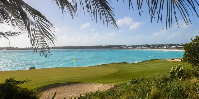 FILE - View of the 11th green during the second round of the Korn Ferry Tour's The Bahamas Great Exuma Classic at Sandals Emerald Bay golf course on Jan. 13, 2020 in Great Exuma, Bahamas. 