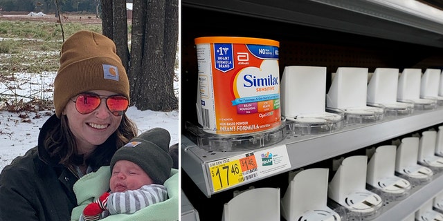 Parents such as Sara Owens (left, with her infant daughter) are scrambling to find baby formula amid supply disruptions and a safety recall. 