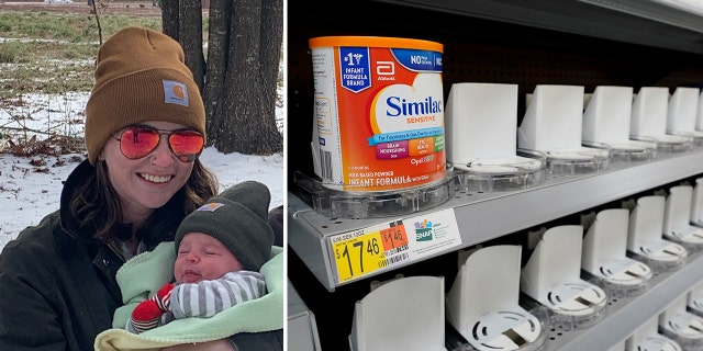 Parents such as Sara Owens (left, with her infant daughter) are scrambling to find baby formula amid supply disruptions and a safety recall. 