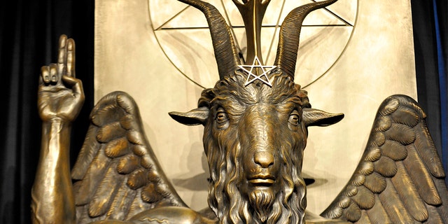 FILE: The Baphomet statue is seen in the conversion room at the Satanic Temple where a 