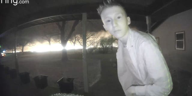 Nebraska teen and entire home saved from shocking wildfire by video doorbell system 3 The lone teen calmly speaks to his mother, Misty Schlake, through the doorbell’s two-way speaker. He provides an update on their home while emergency services responds to the blaze.