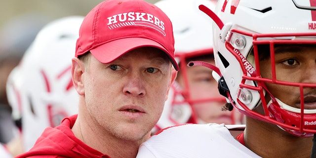 Head coach Scott Frost of the Nebraska Cornhuskers looks on before a game against the Wisconsin Badgers at Camp Randall Stadium on November 20, 2021 in Madison, Wisconsin.