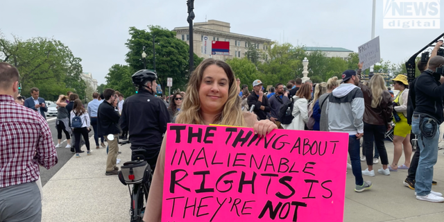 Ann-Marie, a pro-choice protester, tells Fox News the Supreme Court should not have a say in what women do with their bodies (Fox News Digital)