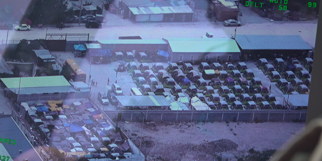 Hundreds of makeshift asylum seeker camps along the border.