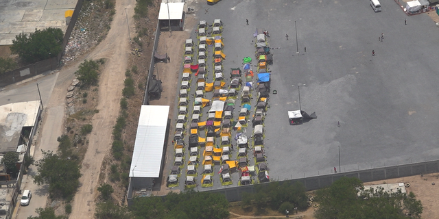 Migrants have been waiting in tents along the U.S.-Mexico border, according to the Texas Department of Public Safety.