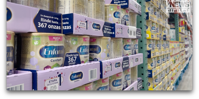 Rows of baby formula are seen at a Costco in Tijuana, Mexico. 