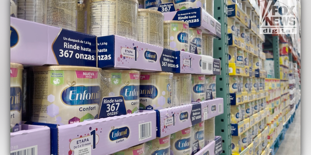 Rows of baby formula are seen at a Costco in Tijuana, Mexico. 