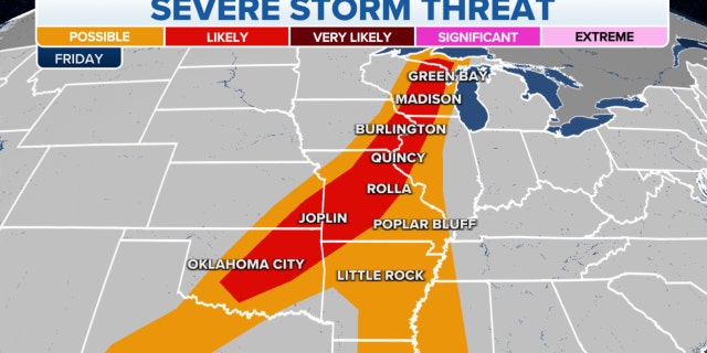 Severe storm threat on Friday