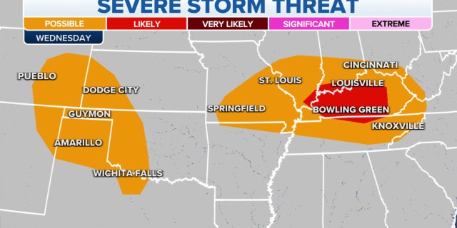 Map of severe storm threats