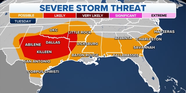 Inclement weather forecast for South, Mississippi Valley | Fox News