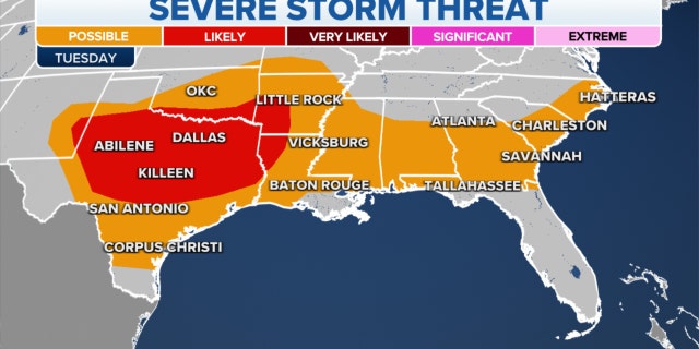 Storm threats in the U,S.