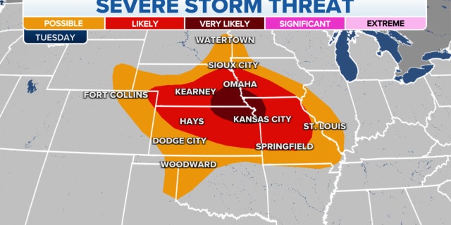 Severe storm threat map