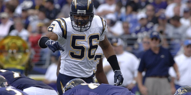San Diego Chargers linebacker Shawne Merriman against the Baltimore Ravens Oct. 1, 2006, in Baltimore.