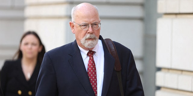 Special Counsel John Durham departs the U.S. Federal Courthouse after opening arguments in the trial of Attorney Michael Sussmann