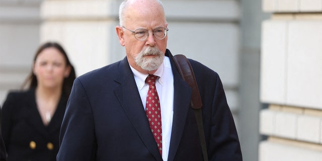 Special Counsel John Durham departs the U.S. federal courthouse after opening arguments in the trial of attorney Michael Sussmann.