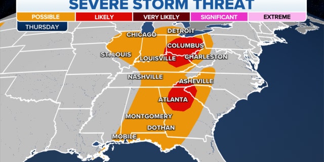 Severe storm threat in the East