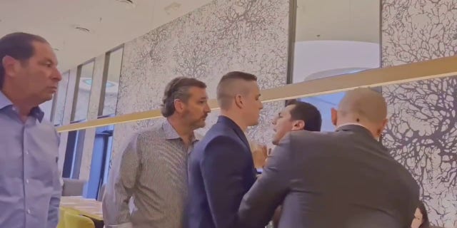 Benjamin Hernandez, an activist with Indivisible Houston, confronted Sen. Ted Cruz, R-Texas, at a restaurant after Cruz spoke at the NRA Convention.
