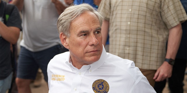 Texas Governor Greg Abbott tours the US-Mexico border on the Rio Grande River in Eagle Pass, Texas, May 23, 2022.