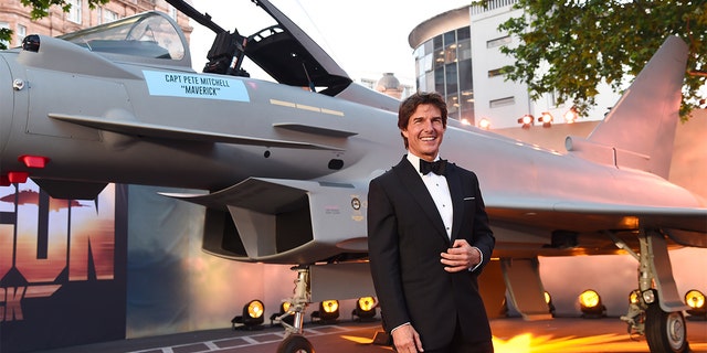 Tom Cruise attends the UK premiere of "Top Gun: Maverick" at Leicester Square on May 19, 2022, in London. (Photo by Eamonn M. McCormack/Getty Images for Paramount Pictures)