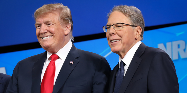 NRA CEO Wayne LaPierre and former President Trump.
