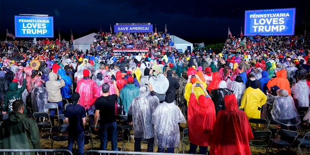 Former President Donald Trump speaks at a campaign rally for Ohio Senate candidate JD Vance and Pennsylvania Senate candidate Mehmet Oz in Greensburg, Pa., Friday, May 6, 2022. 